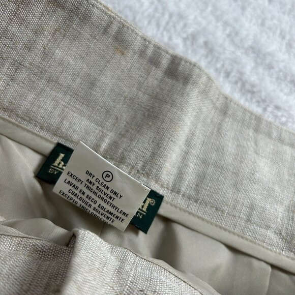 Harvé Benard Womens Linen Blend Pencil Skirt Size 12 Beige Pockets Career New - Picture 4 of 10